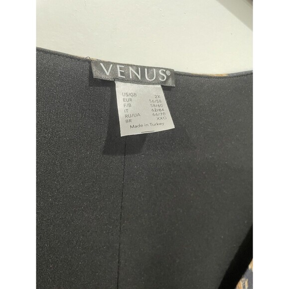 Venus Faux Wrap Leopard Dress Womens Plus Size 2X Long Sleeve‎ - Picture 3 of 6